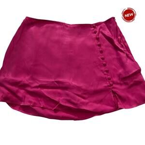 Zara Pink Satin Mini Skort/Skirt Women's Size XL NWT | 23-18-3